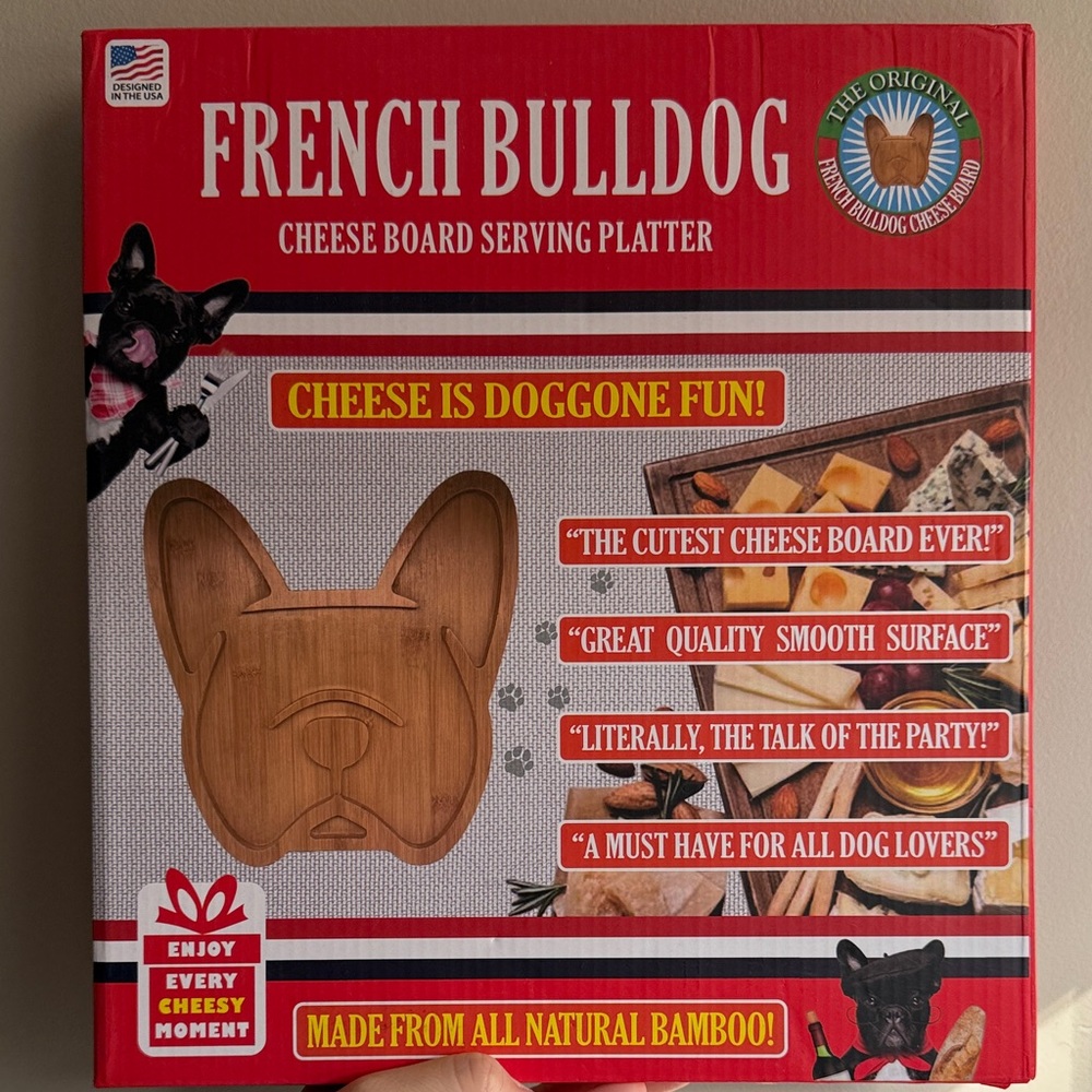 French Bulldog Cheese Board Serving Platter